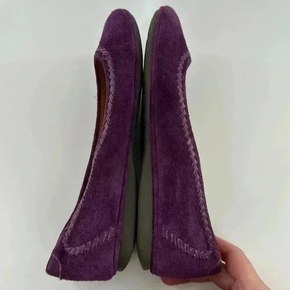 Bussola womens Inca flats size 37 purple suede ballet